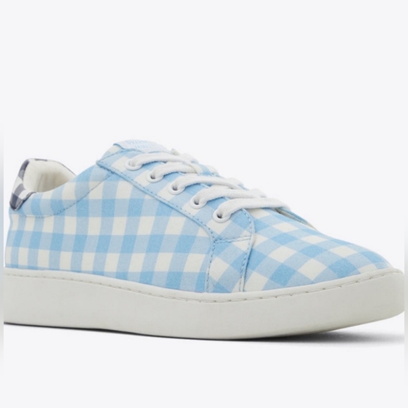 DRAPER JAMES Harper Sneakers in Blue Gingham Size 9 NEW - Picture 1 of 12